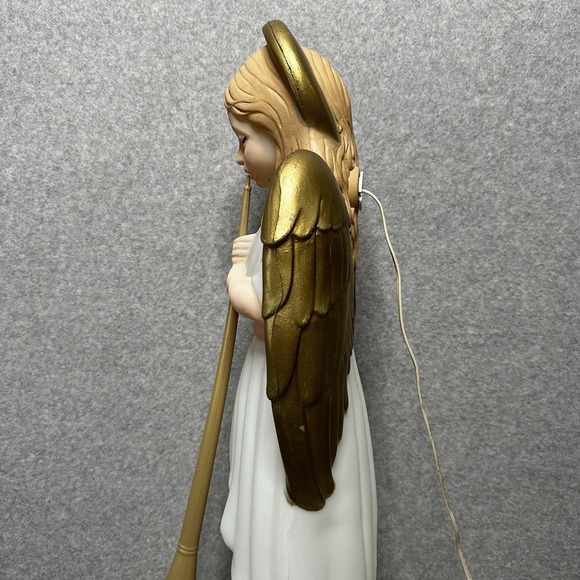 Vintage TPI Angel Choir Horn Nativity Lit Blow Mold Christmas Holiday 34" Works - Picture 6 of 14